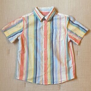 Wonder Nation Multicolor Striped Button Down Shirt